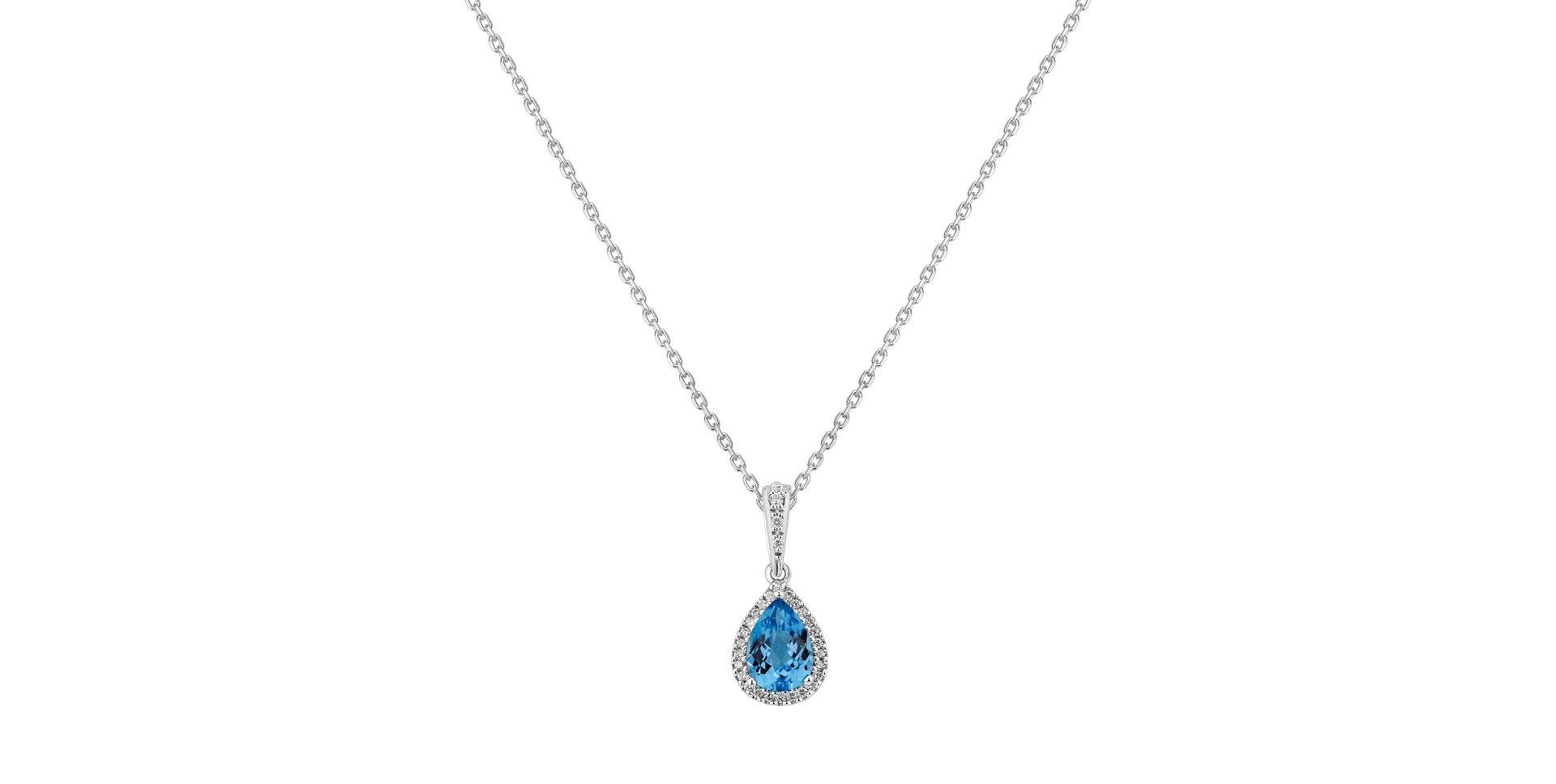 Diamond pendant with Topaz Elfique Tear