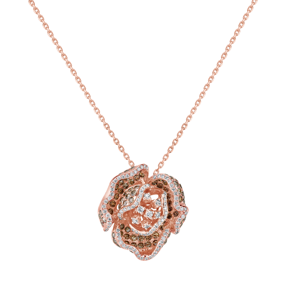 Pendant with brown and white diamonds Florinne