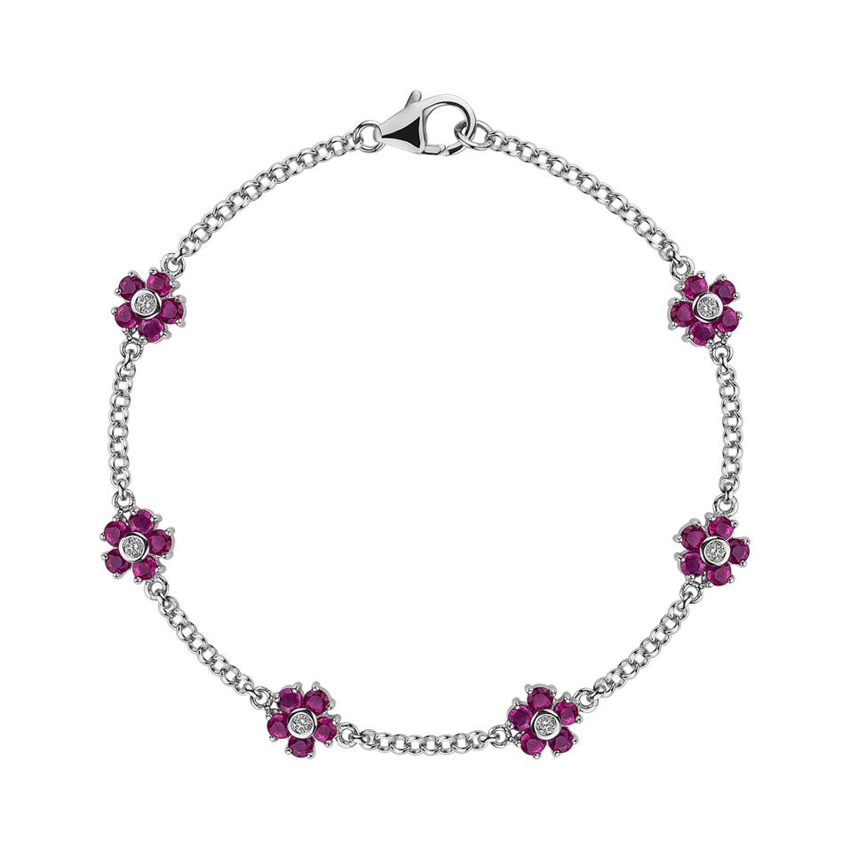 Children's diamond bracelet and Ruby Sweet Blossoms