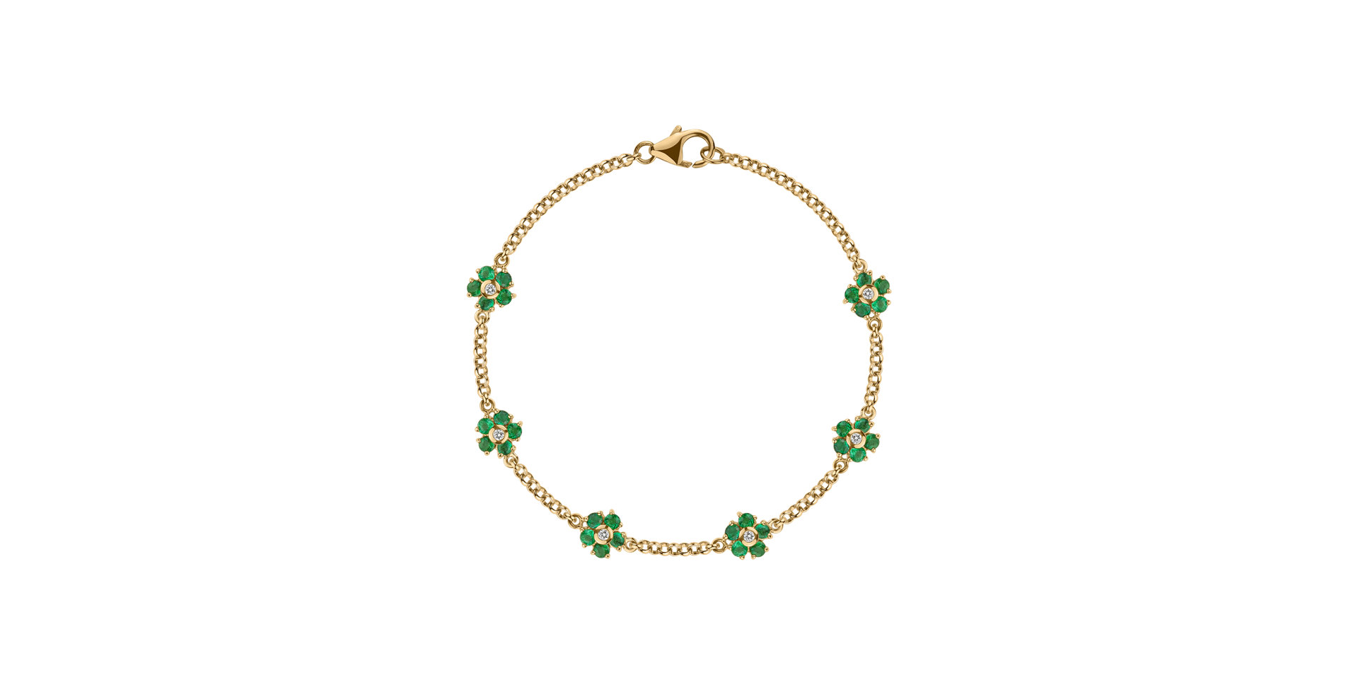 Children's diamond bracelet and Emerald Sweet Blossoms