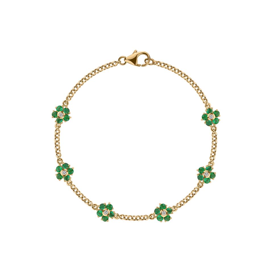 Children's diamond bracelet and Emerald Sweet Blossoms