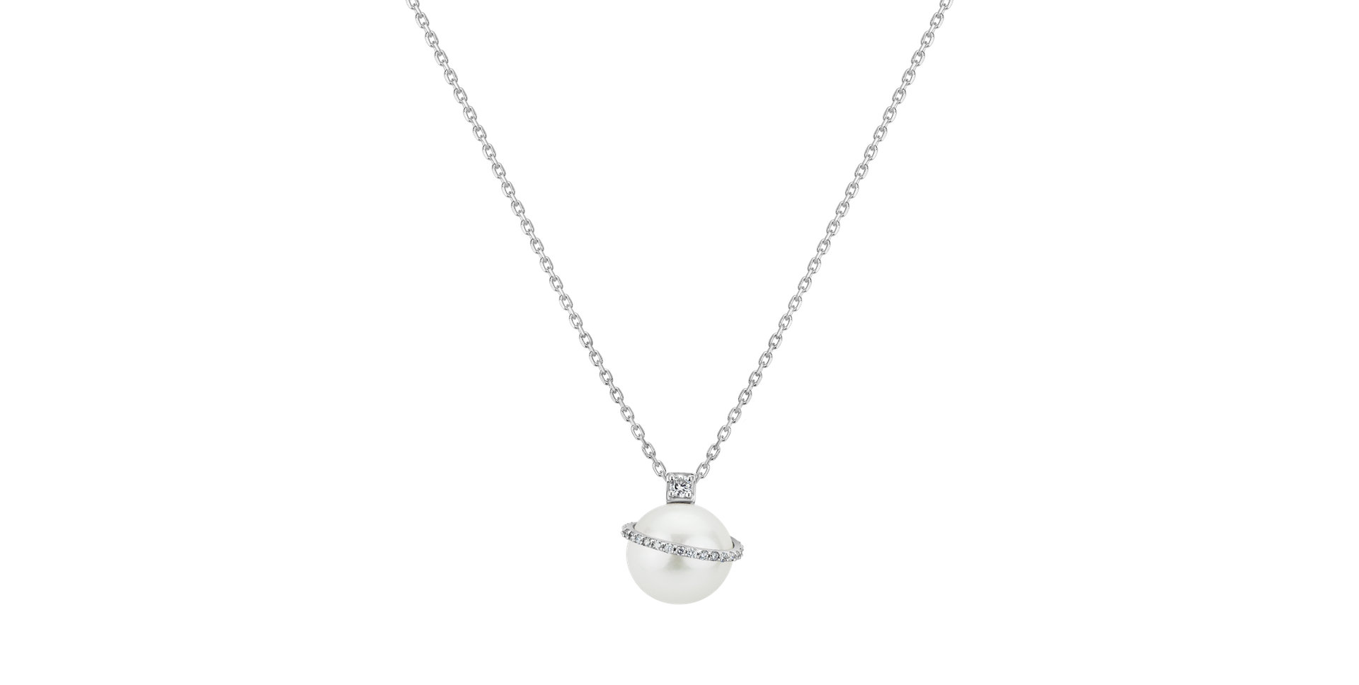 Diamond pendant with necklace and Pearl Ocean Sky