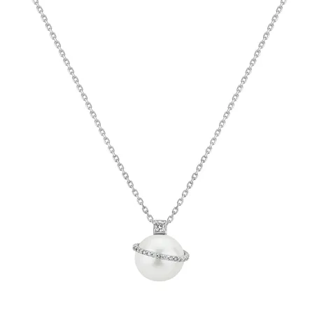 Diamond pendant with necklace and Pearl Ocean Sky