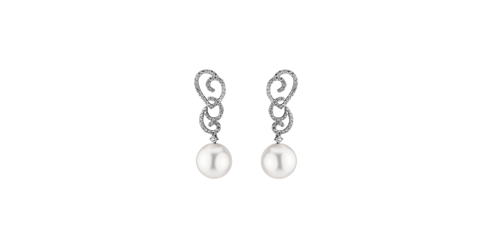 Diamond earrings with Pearl Neptunian Magic