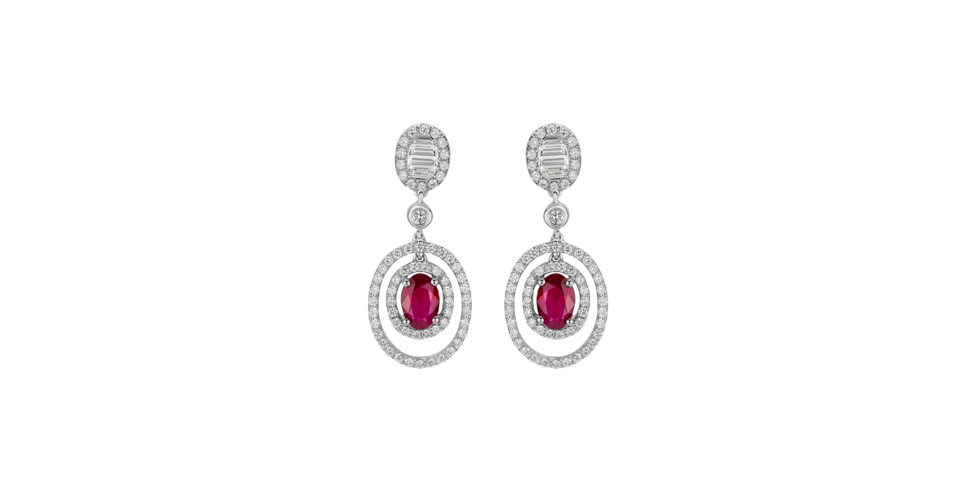 Diamond earrings with Ruby Tiger Eye