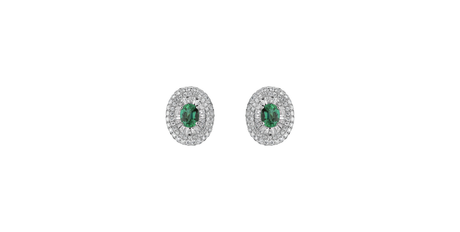 Diamond earrings with Emerald Alberta