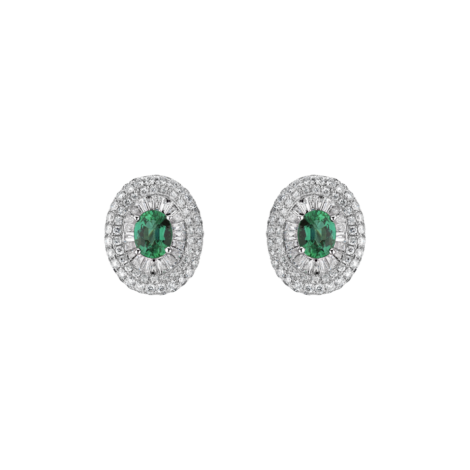 Diamond earrings with Emerald Alberta