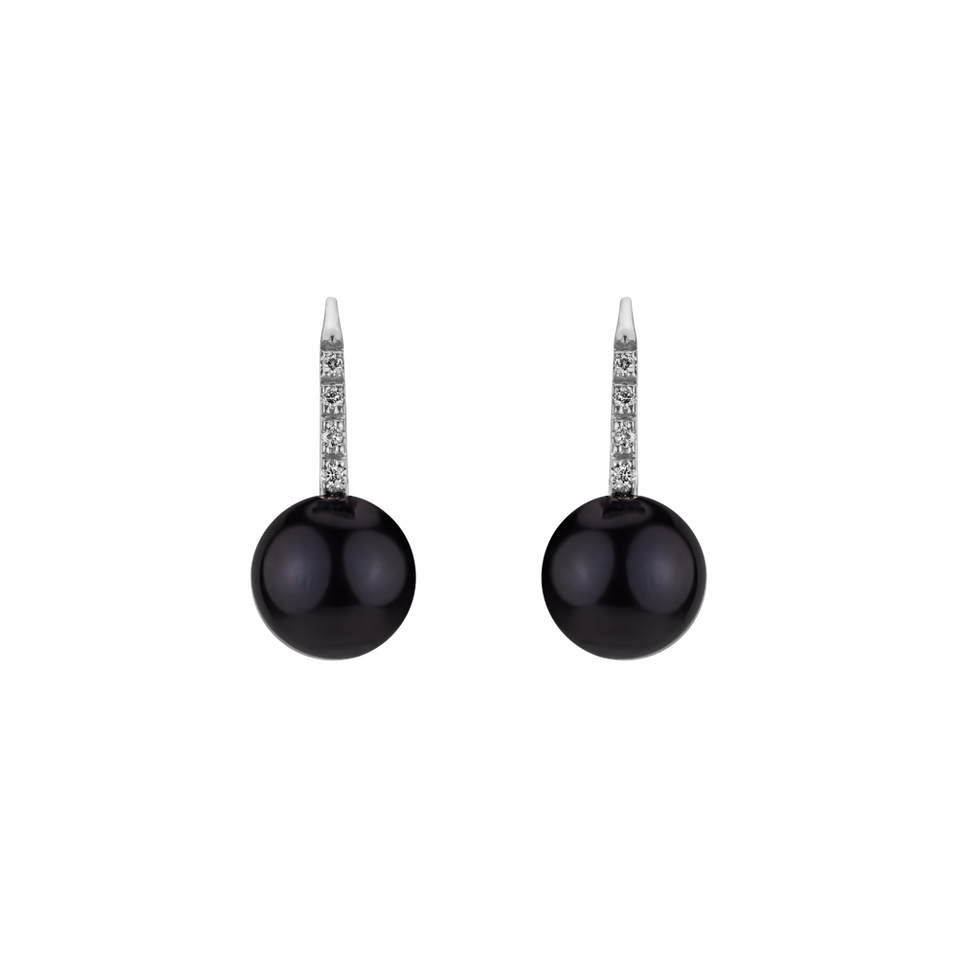 Diamond earrings with Pearl Thyestes