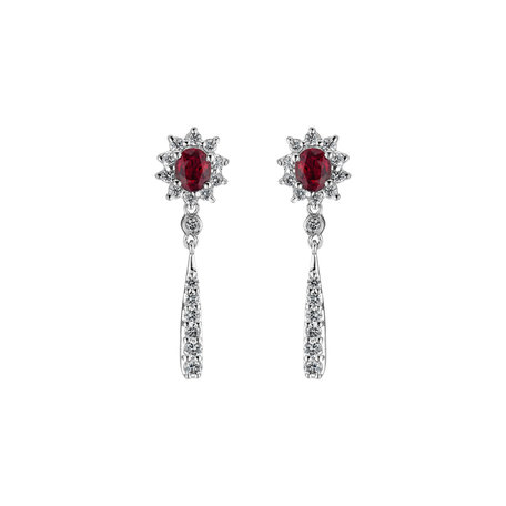 Diamond earrings with Ruby Rubu Comet