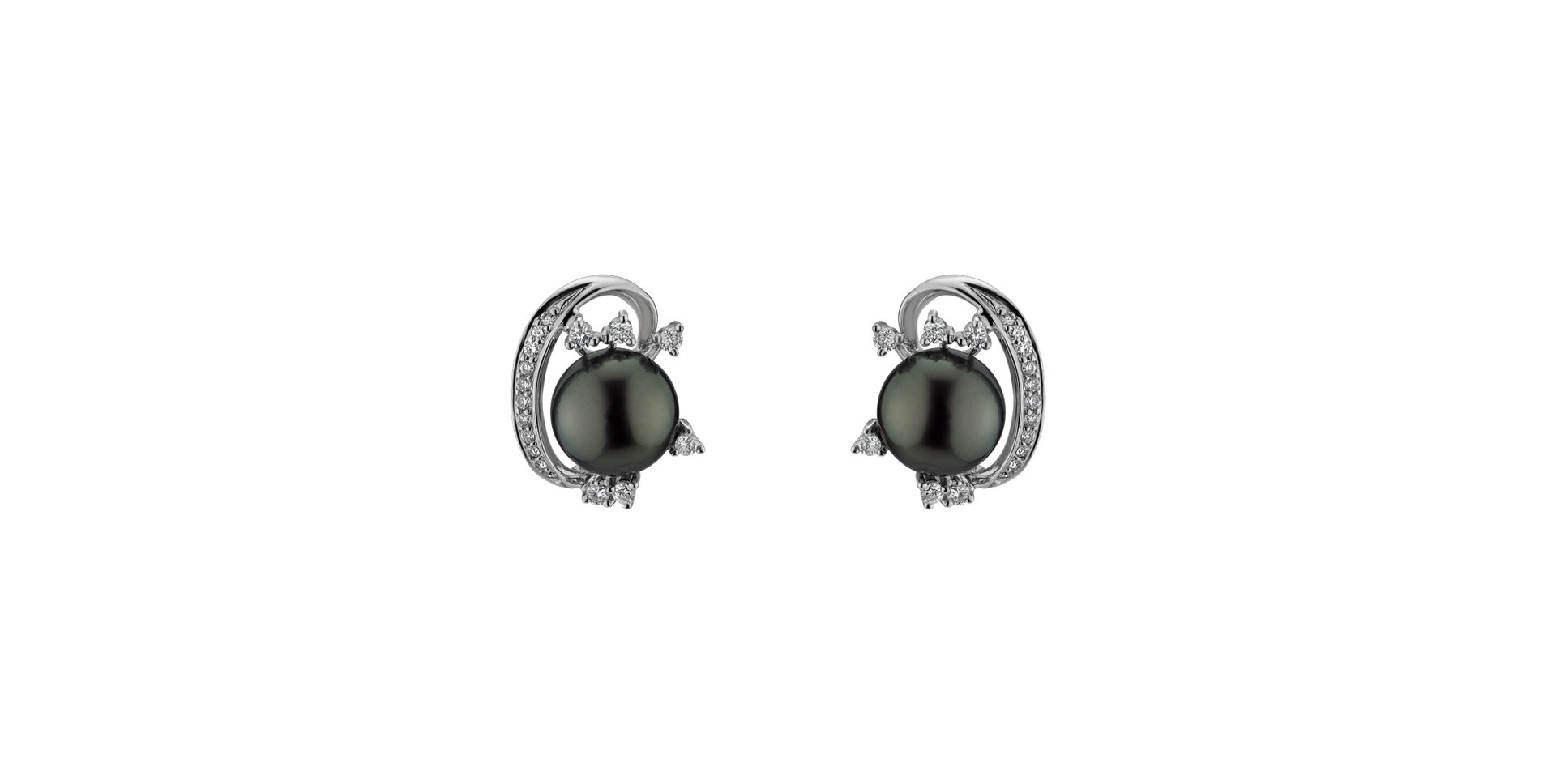Diamond earrings with Pearl Ocean Abyss