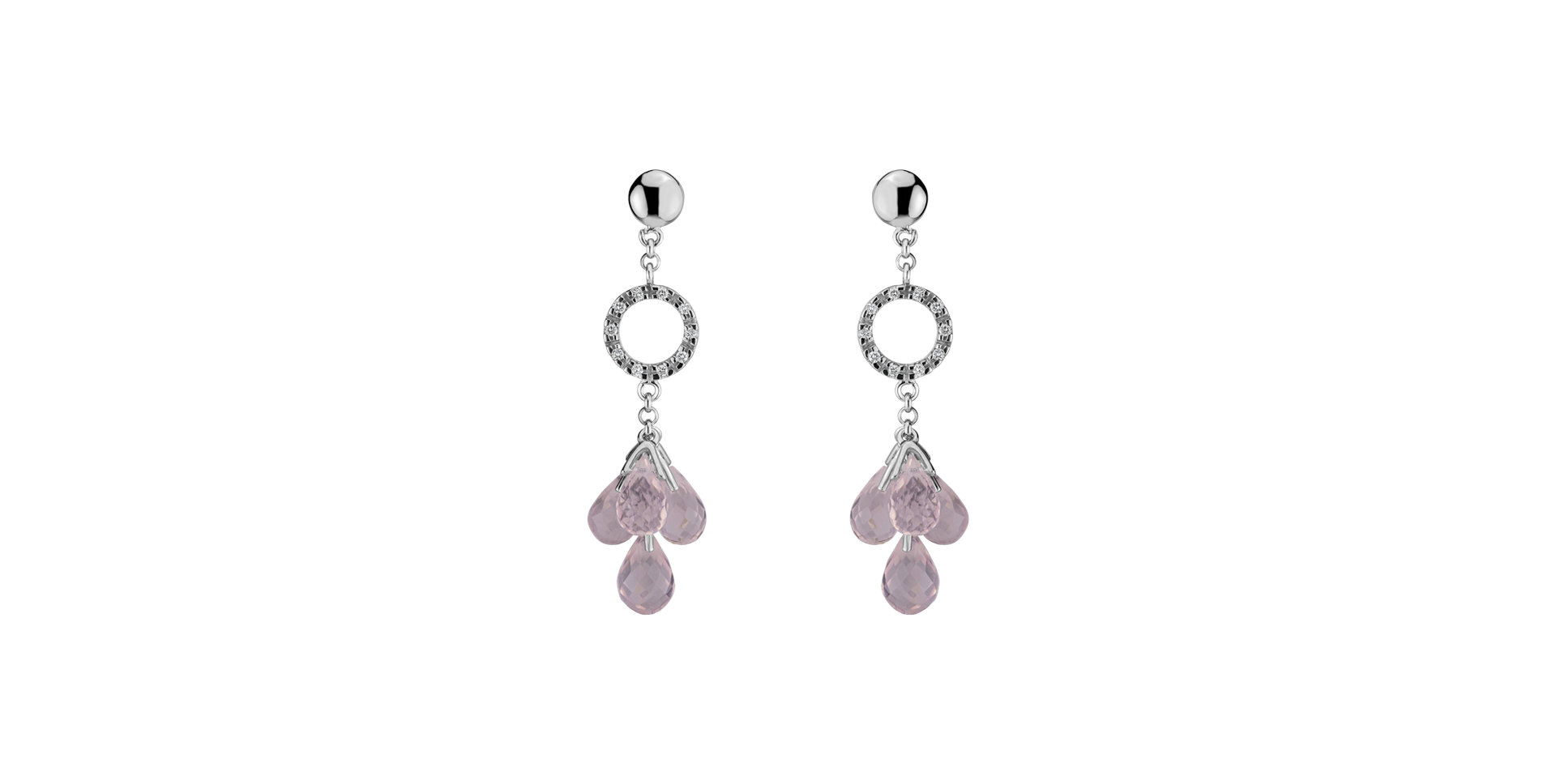 Diamond earrings and Rose Quartz Willoughby