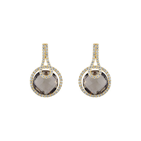 Diamond earrings with Quartz Carnival