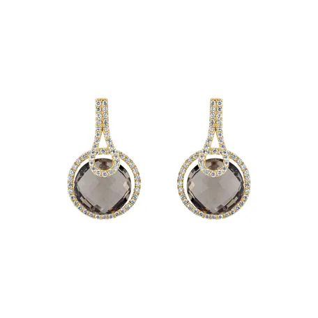Diamond earrings with Quartz Carnival