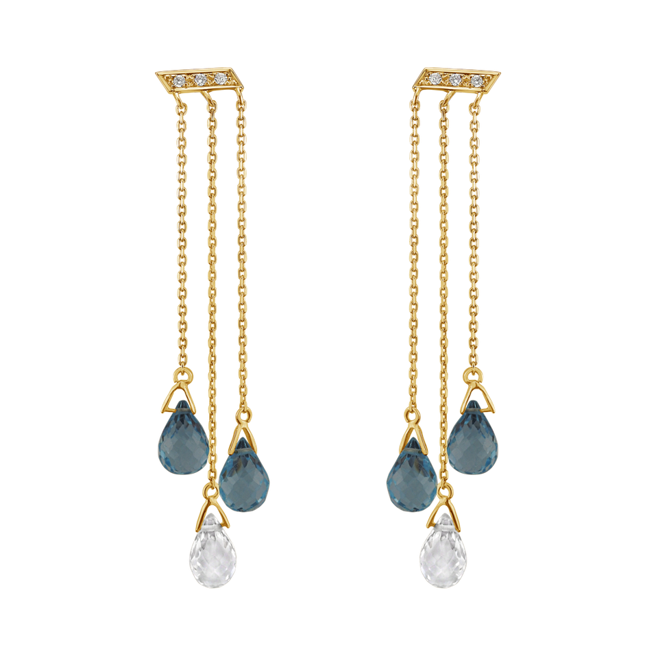 Diamond earrings with Topaz Stepa