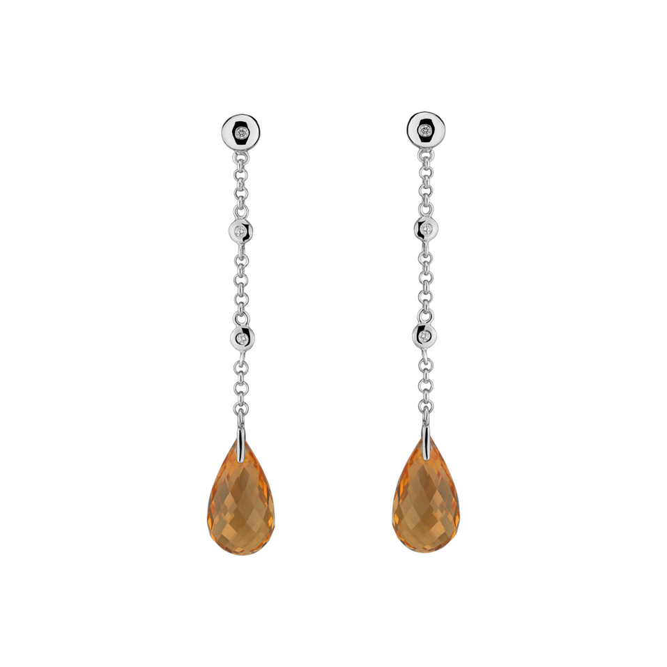Diamond earrings with Citríne Magical Warlock