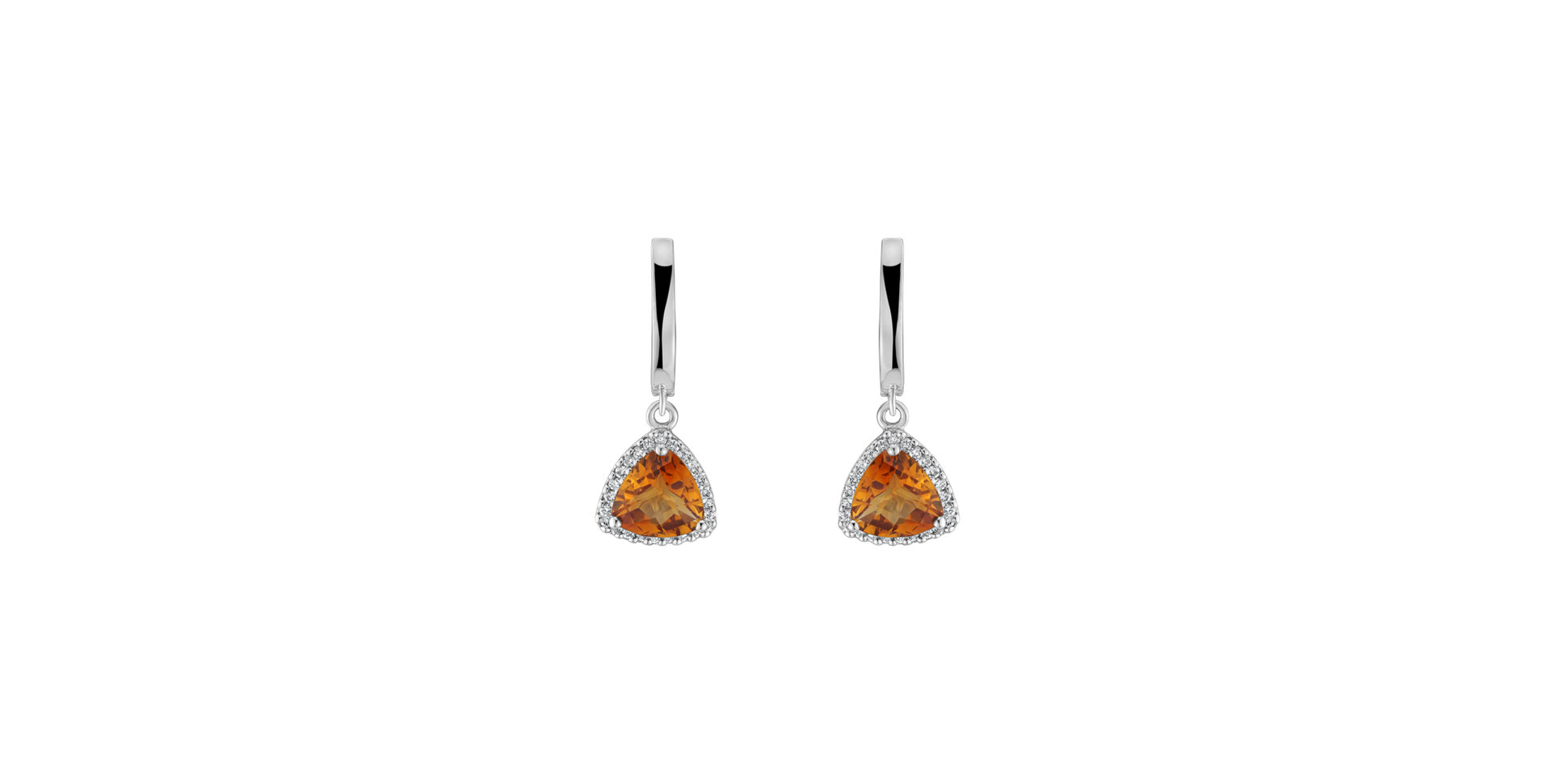 Diamond earrings with Citríne Chevalier