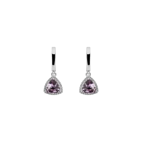 Diamond earrings with Amethyst Chevalier