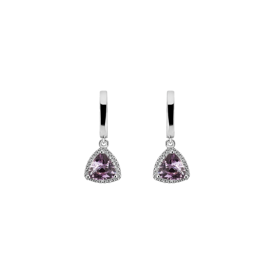 Diamond earrings with Amethyst Chevalier