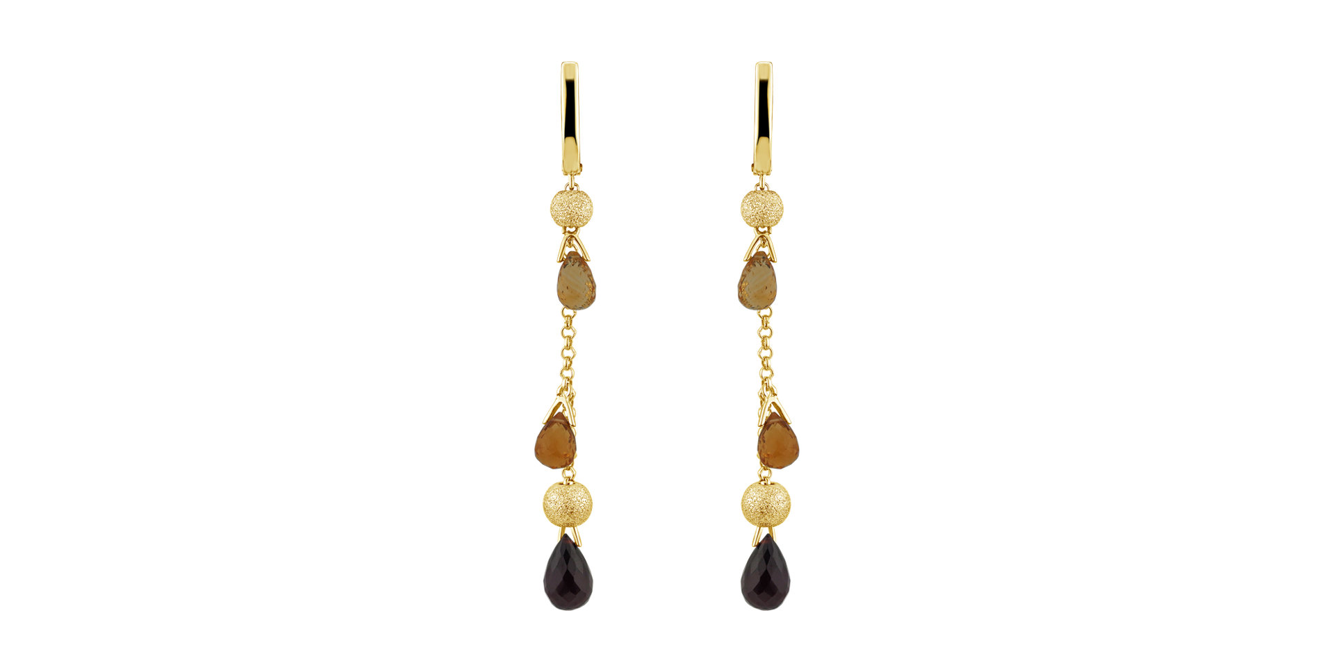 Earrings with Citrine and Garnet Bresciana
