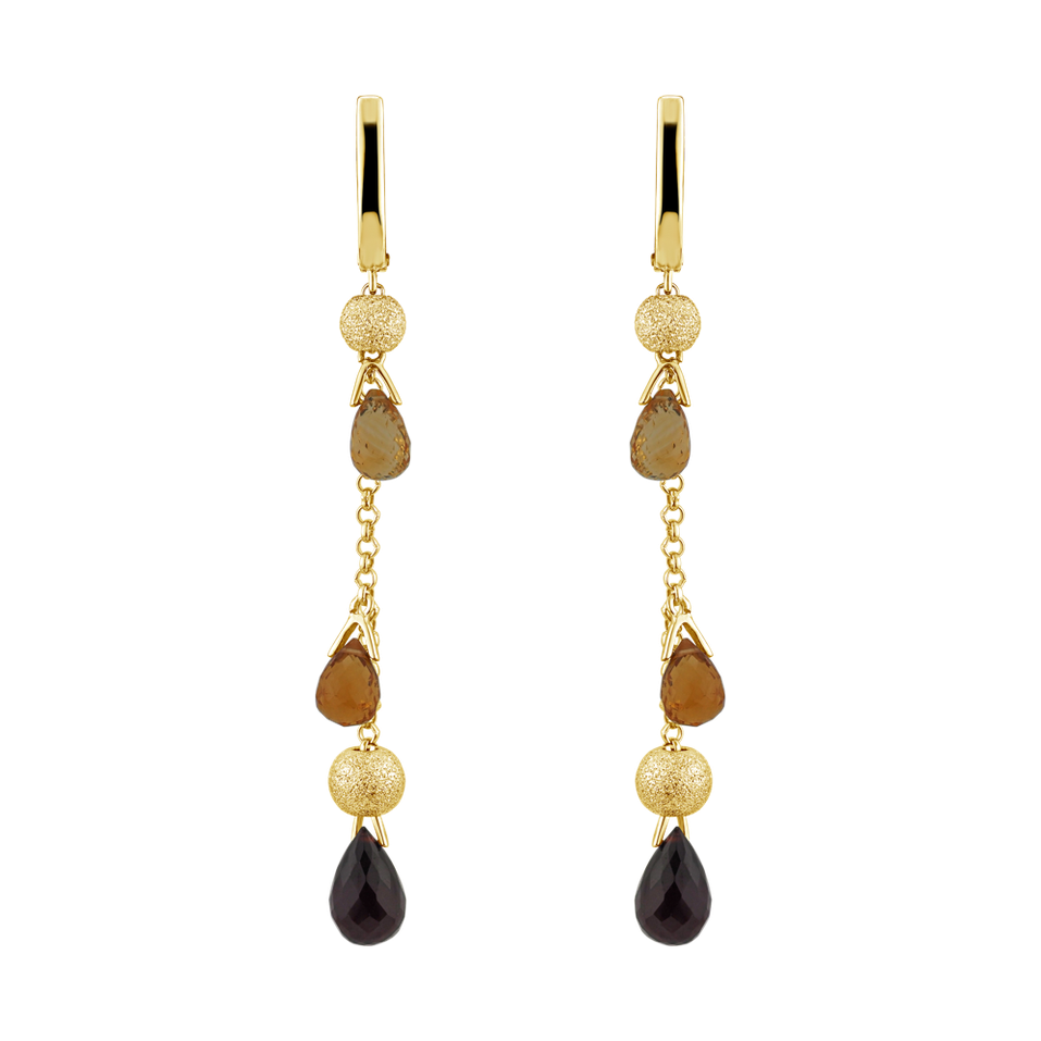 Earrings with Citrine and Garnet Bresciana