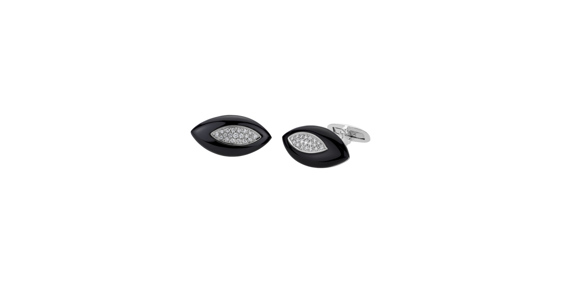 Diamond cufflinks with Onyx Massey