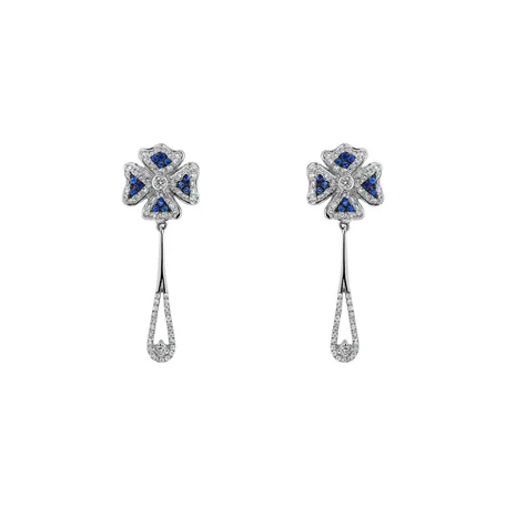 Diamond earrings and Sapphire Rhapsody in Blue