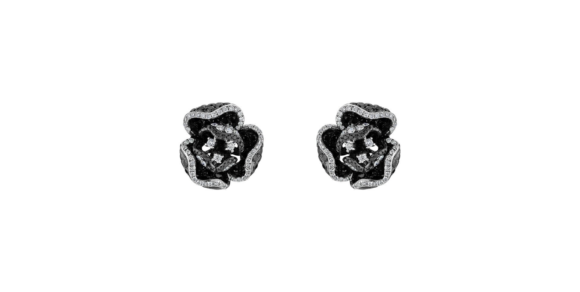Earrings with black diamonds Halfeti Rose