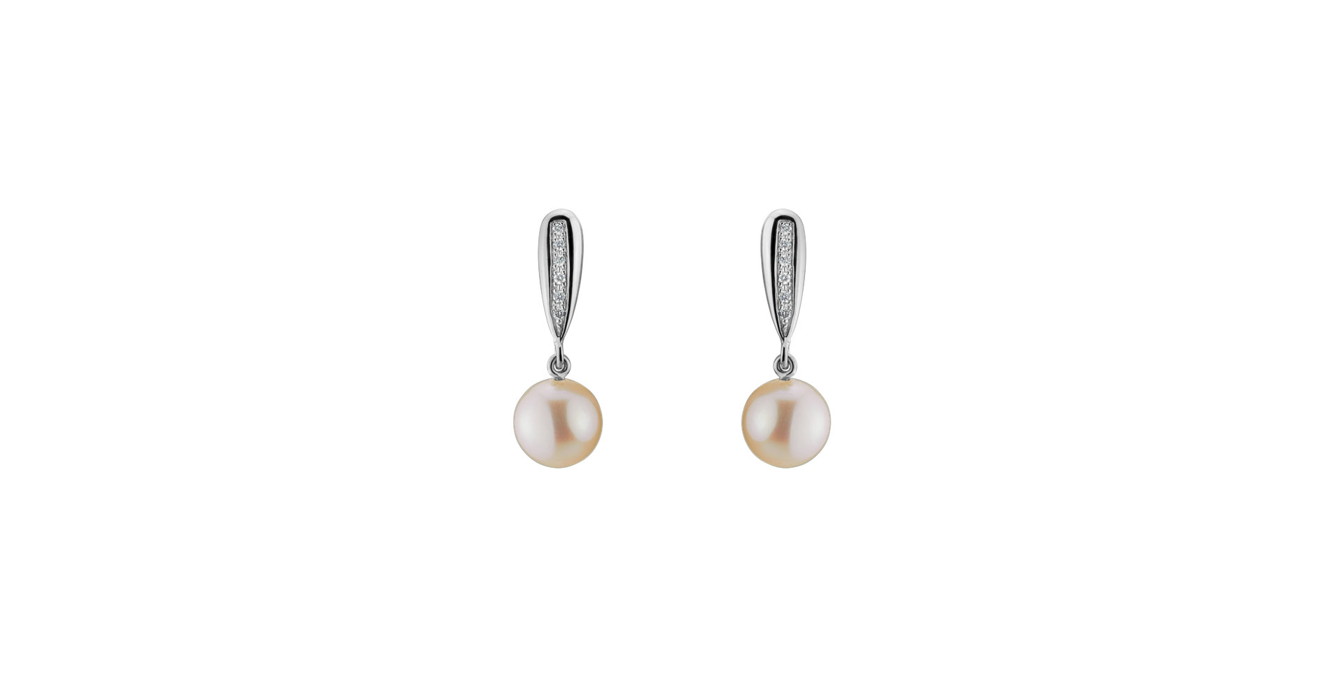 Diamond earrings with Pearl Water Elegance