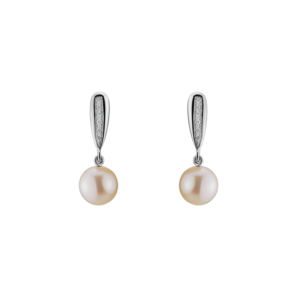 Diamond earrings with Pearl Water Elegance