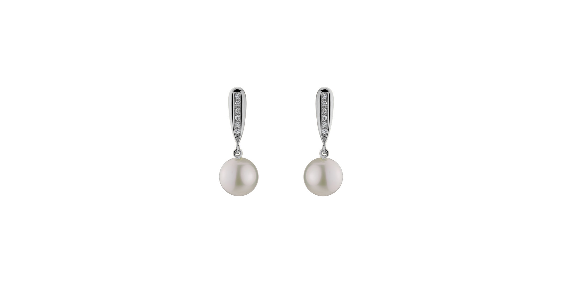Diamond earrings with Pearl Water Elegance