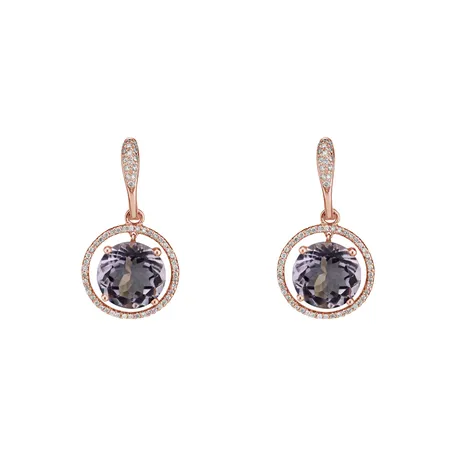 Diamond earrings with Amethyst Sissi