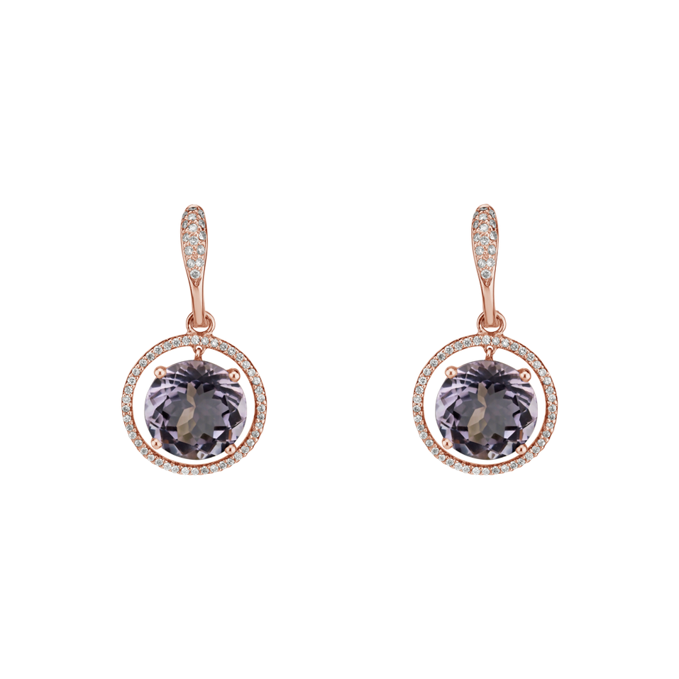 Diamond earrings with Amethyst Sissi