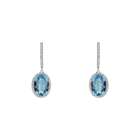 Diamond earrings with Topaz Manon