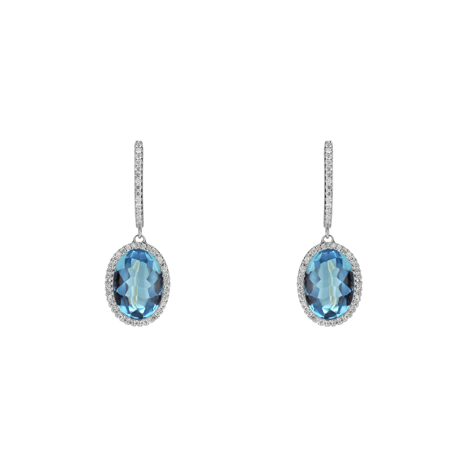 Diamond earrings with Topaz Manon