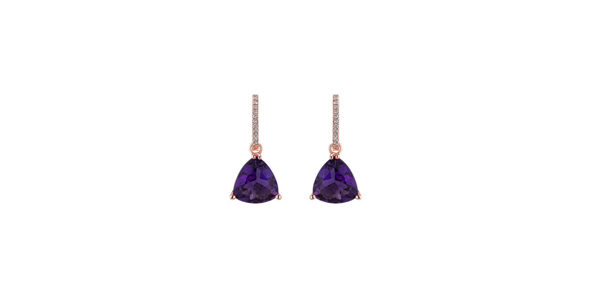 Diamond earrings with Amethyst Stonard