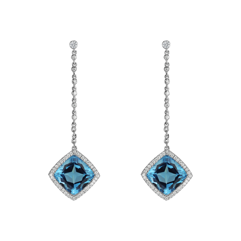 Diamond earrings with Topaz Orion