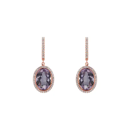 Diamond earrings with Amethyst Odyssey