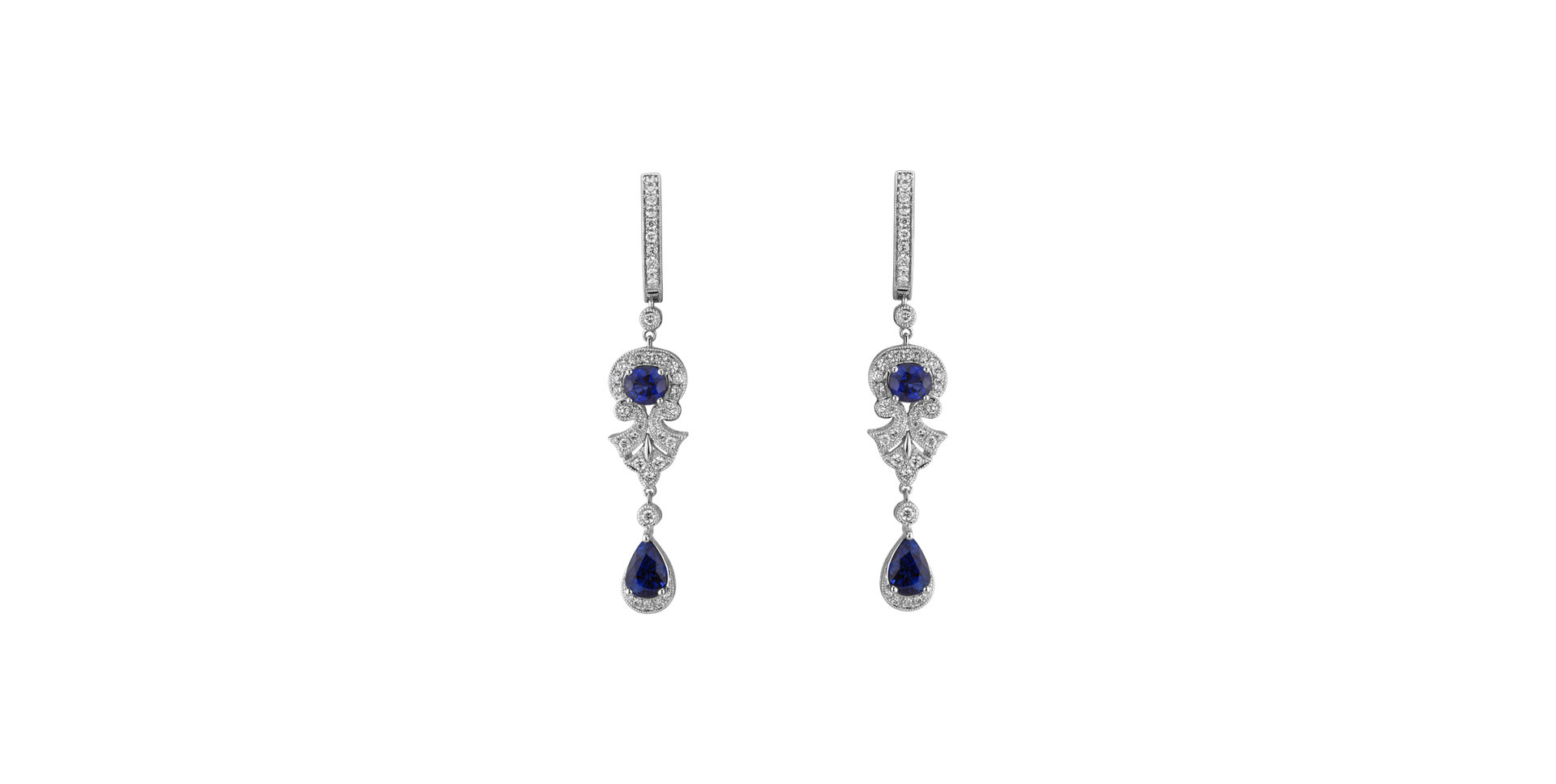 Diamond earrings with Sapphire Sapphire lady