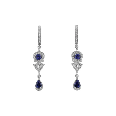 Diamond earrings with Sapphire Sapphire lady