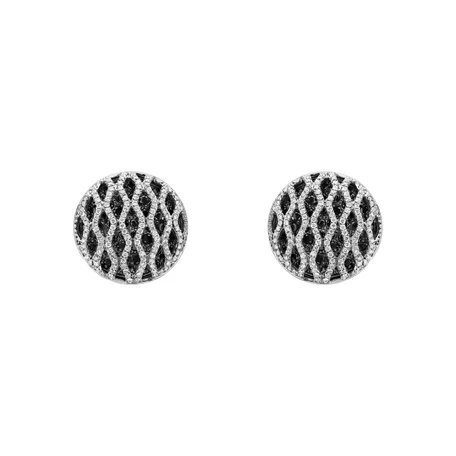 Earrings with black and white diamonds Brilliant Wheels