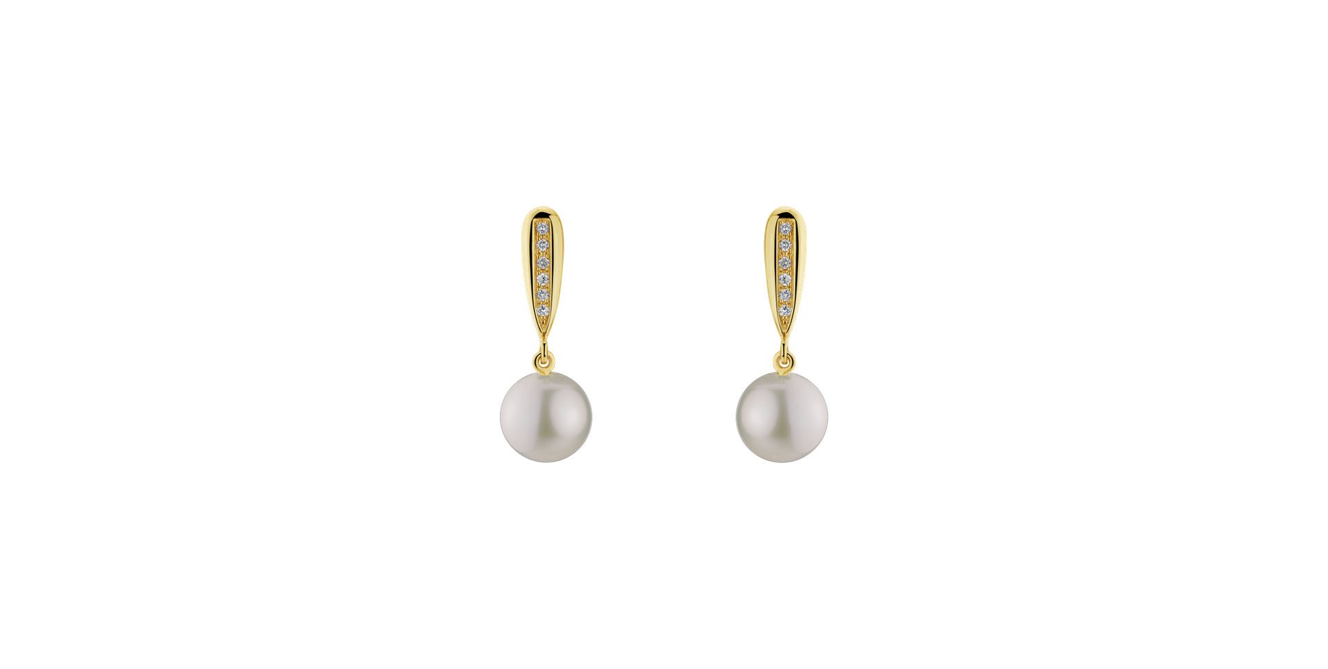 Diamond earrings with Pearl Water Elegance
