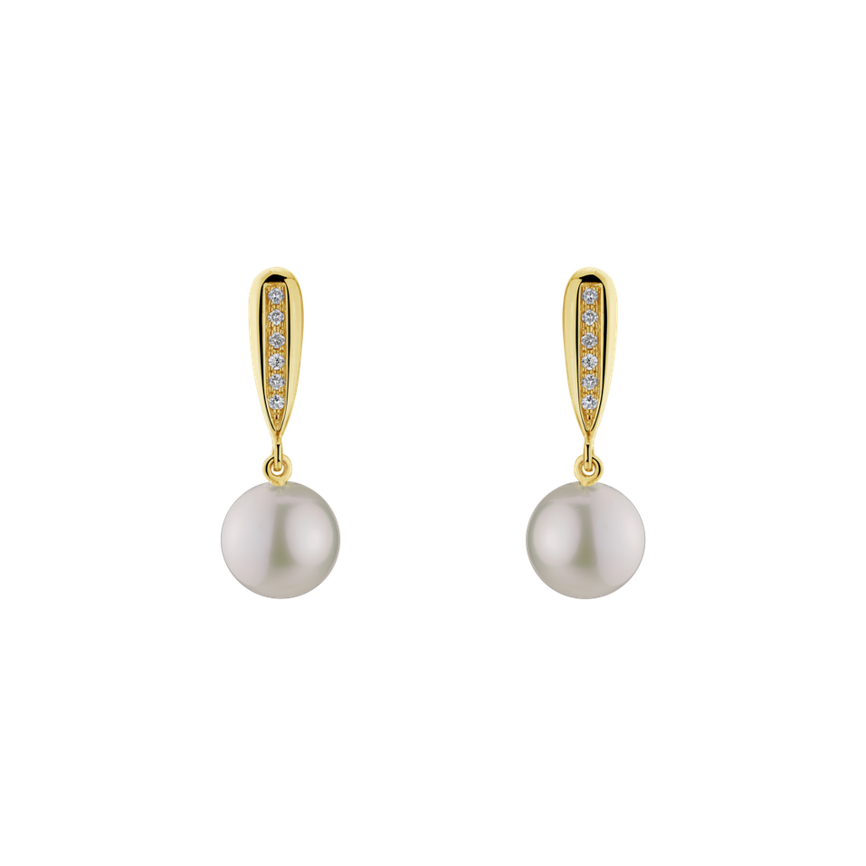 Diamond earrings with Pearl Water Elegance