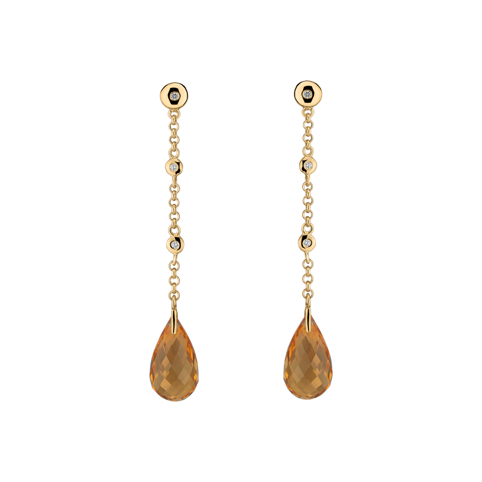 Diamond earrings with Citríne Magical Warlock