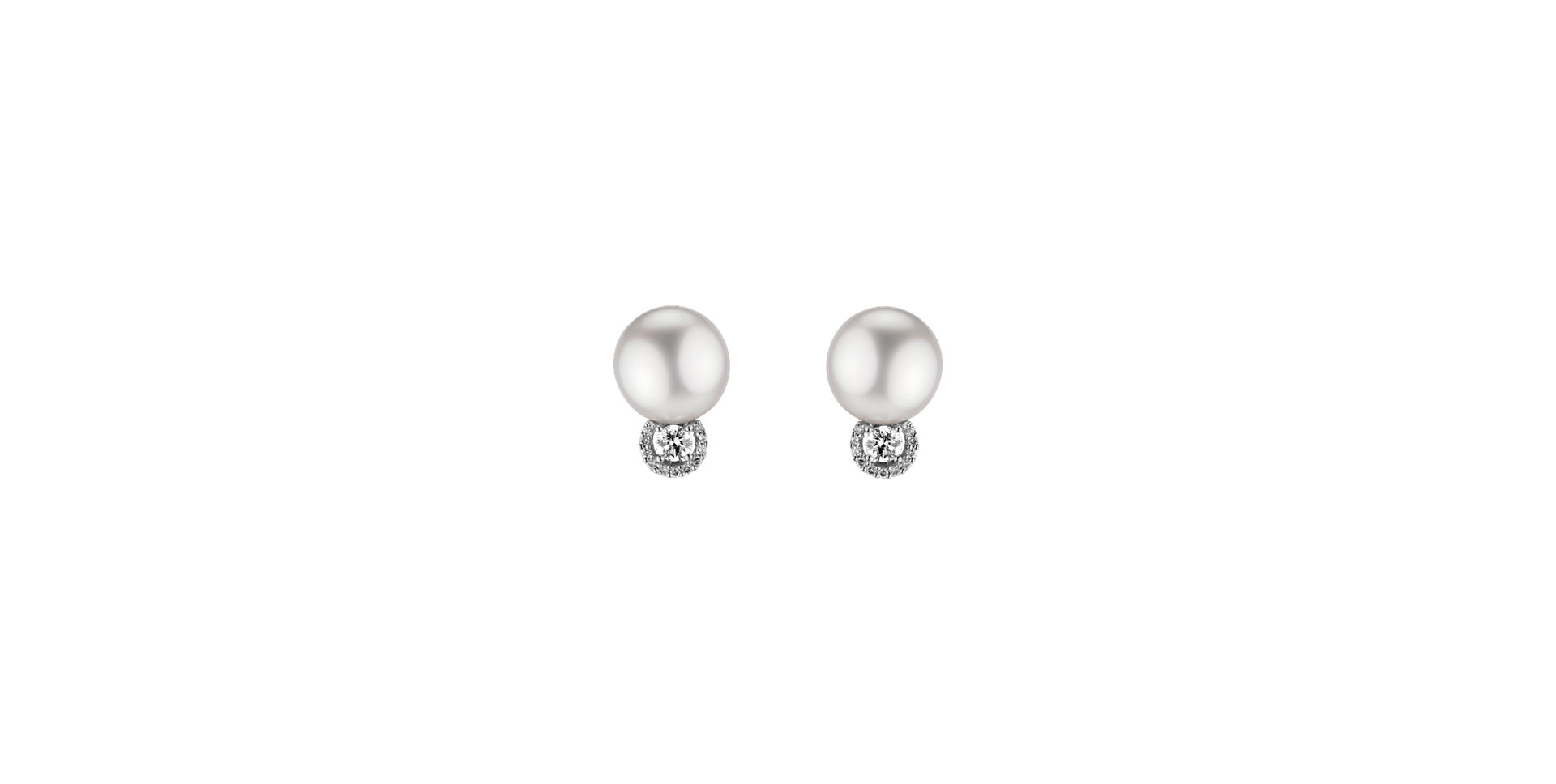 Diamond earrings with Pearl Ocean Pearl Glory