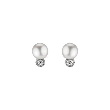 Diamond earrings with Pearl Ocean Pearl Glory