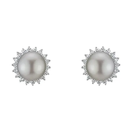 Diamond earrings with Pearl Ramada