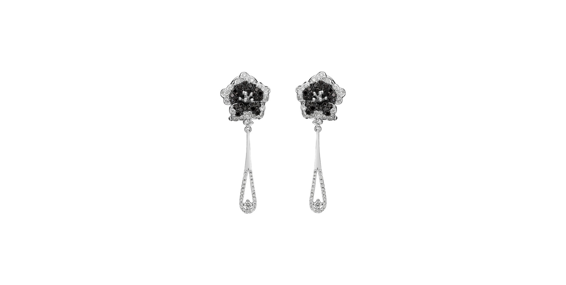 Earrings with black and white diamonds Miss Flora