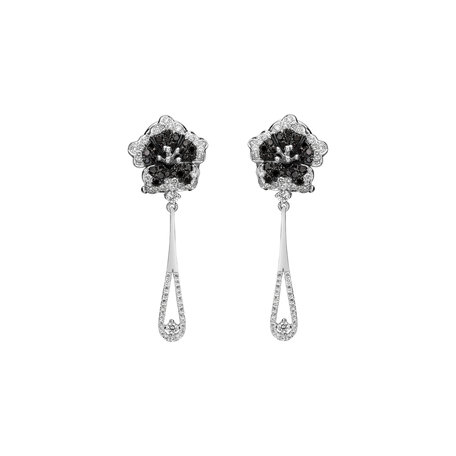 Earrings with black and white diamonds Miss Flora