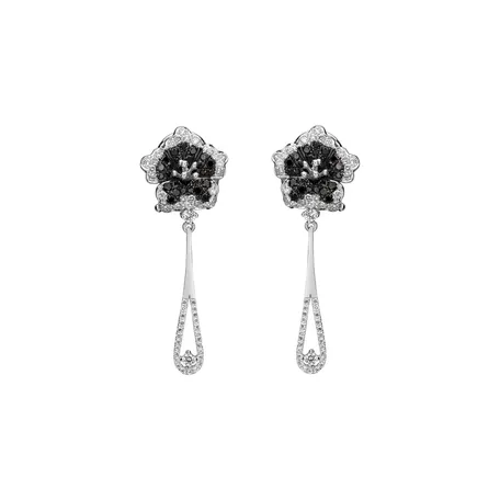 Earrings with black and white diamonds Miss Flora