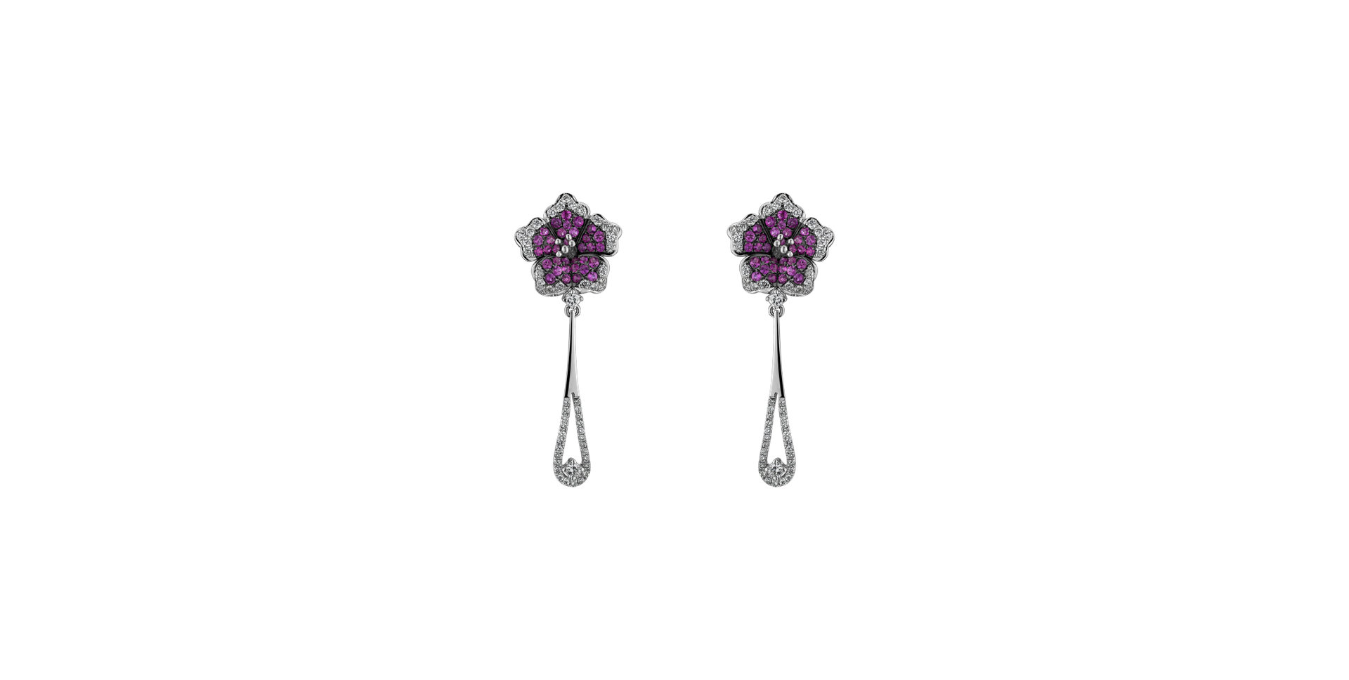 Diamond earrings and Sapphire Miss Flora